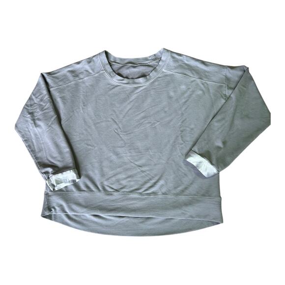 Pj harlow IZZY Sweatshirt silver gray color with satin cuffs size medium - Picture 14 of 16